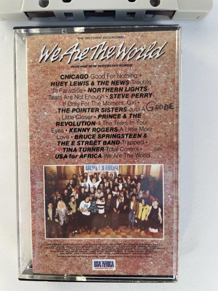We Are The World USA for Africa Cassette Tape 1985 PRINCE CHICAGO SPRINGSTEIN - Image 2 of 4