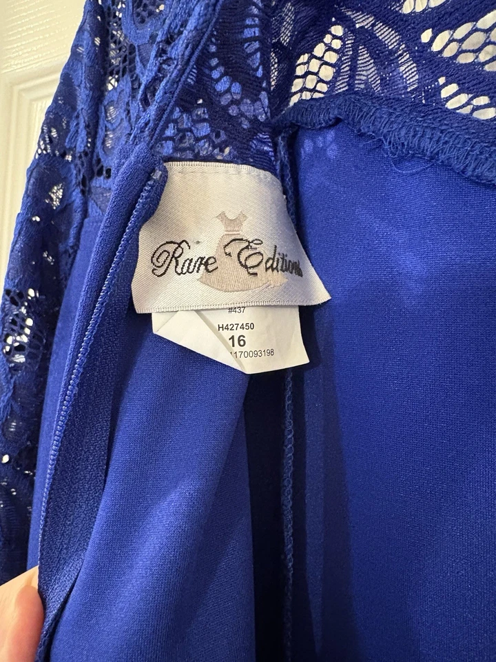 Vestido de Encaje Azul Real Ediciones Raras Niña Elegante Papá Hija Baile Talla 16 Foto 4 de 4