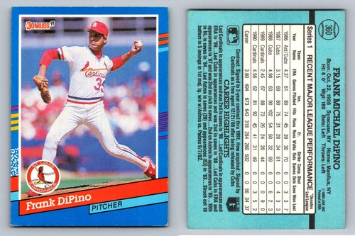 Frank DiPino Pitcher St Louis Cardinals Donruss 1991 Card 360 Sports Memorabilia