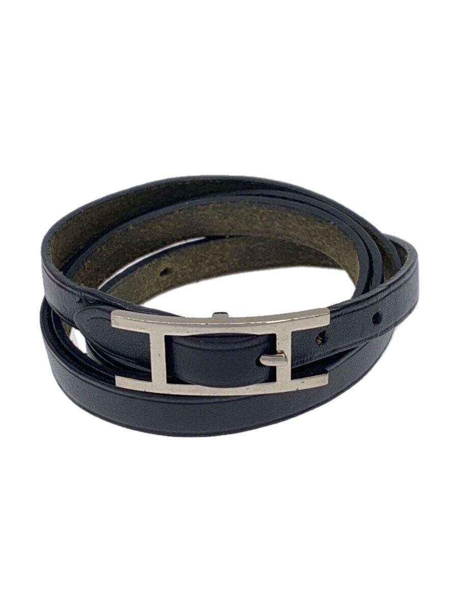 Hermes B-Api/Bracelet/Leather/Blk/Men'S 2722