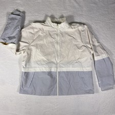 Nike Shield Full Zip Windbreaker Jacket XXL White Gray Lightweight Running