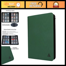 432-Card Top Loader Binder with 9 Pockets & Sleeves for 3'' x 4'' Cards - Green