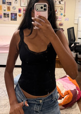 Wild Fable Black Lace Tank top XS