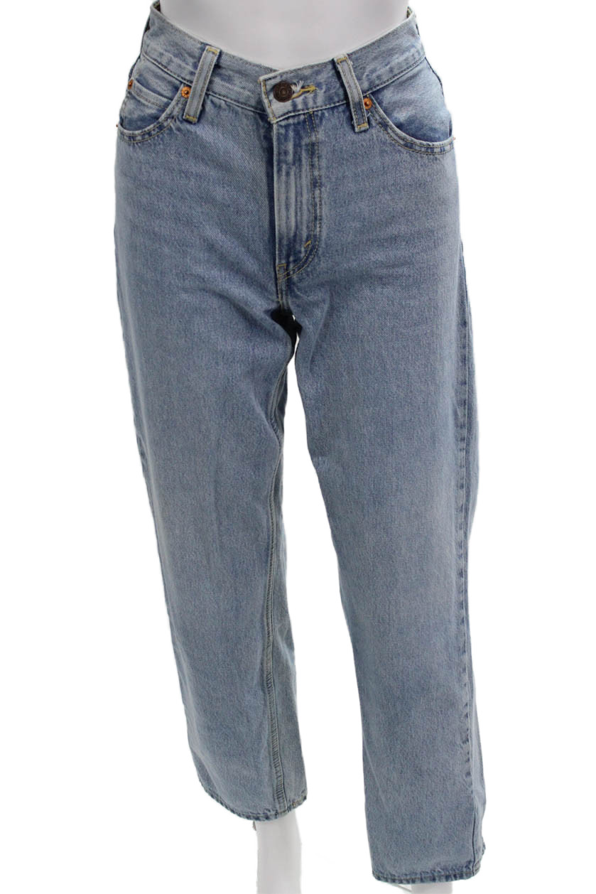 Levis Unisex Straight Cropped Jeans Light Blue Size 23Free Shipping in US $100+ Orders | $6.95 Orders Below