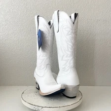 Lane MEGAN MORONEY Smokeshow Cowboy Boots Womens 10 White Western Cowgirl Tall