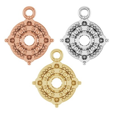 10K 14K 18K Gold, Platinum & Silver 3 mm Round Accented Dangle