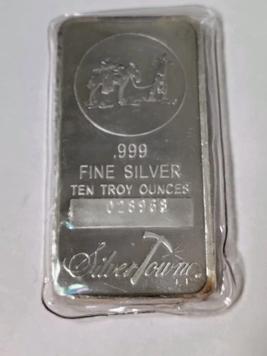 SilverTowne 10 .oz bar .999 Fine Silver Prospector sealed 10 Troy ounces