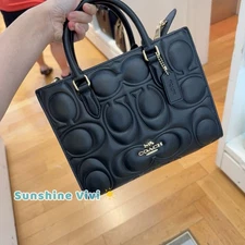 NWT Coach Maggie Small Tote Bag In Signature Leather in Black CY670
