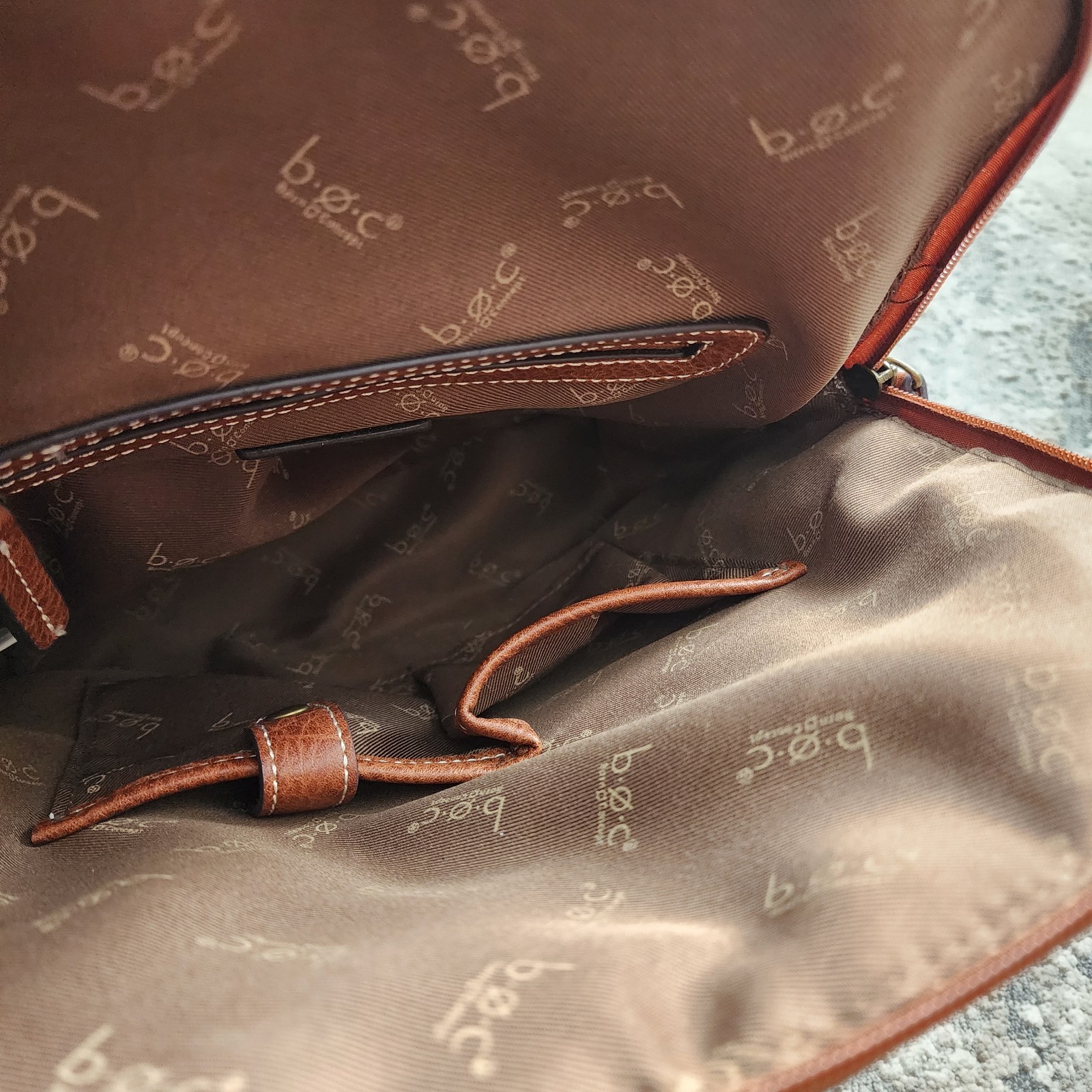 BOC Adjustable Strap Mini Backpack Brown Faux Lea… - image 8