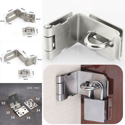 Corner Buckles Stainless Steel Door Lock Hasp Staple Padlock Clasp Shed Latch - Bild 9 von 50