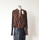 Closed Langarm Bluse braun schwarz aus 100% Viskose Größe XS NP € 220,00