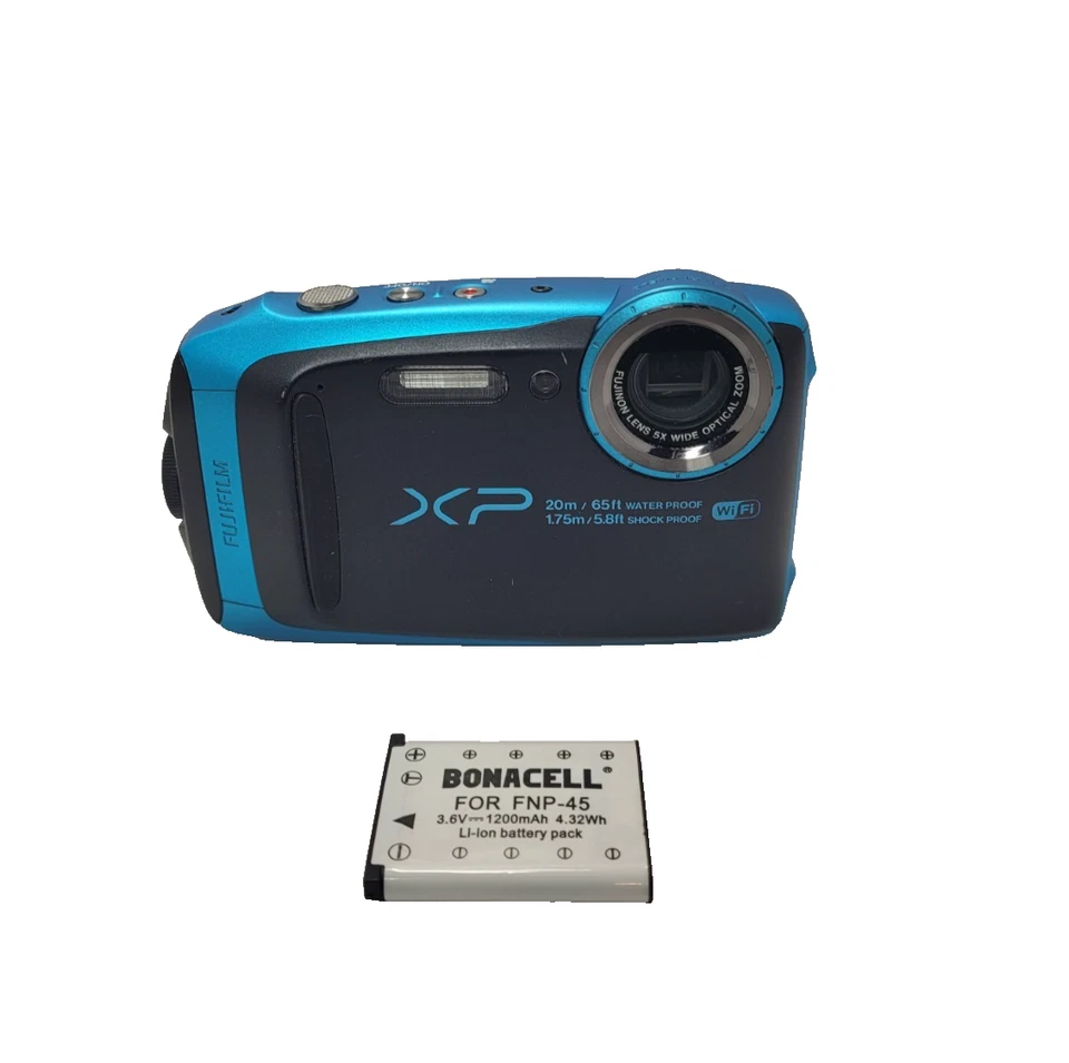 Fujifilm XP FinePix XP120 Blue Camera Waterproof WiFi Tested Not Charger Foto 2 de 4