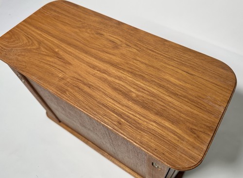 Vintage Teak Wood Double Door Tambour CD DVD Holder Case Wall Hanger Thailand - Picture 9 of 12