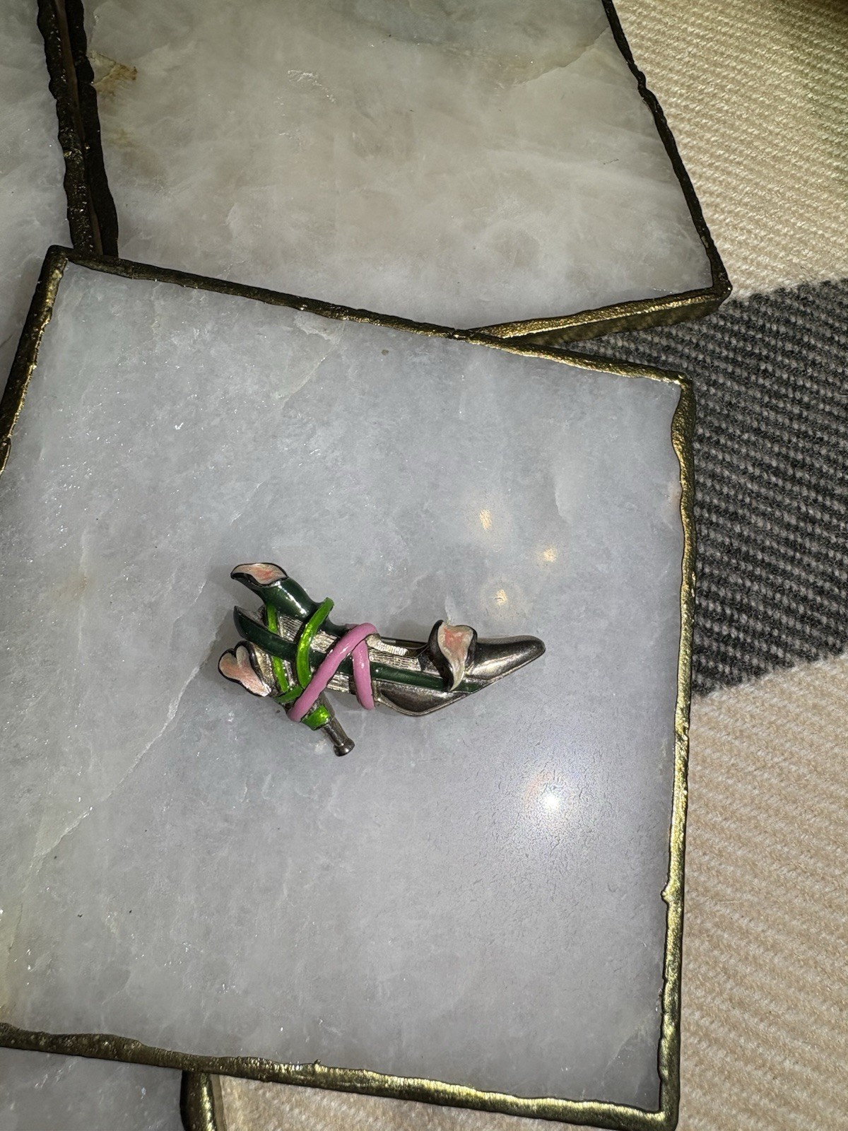 Vintage KJL Kenneth Jay Lane High Heel Pin 925 St… - image 1