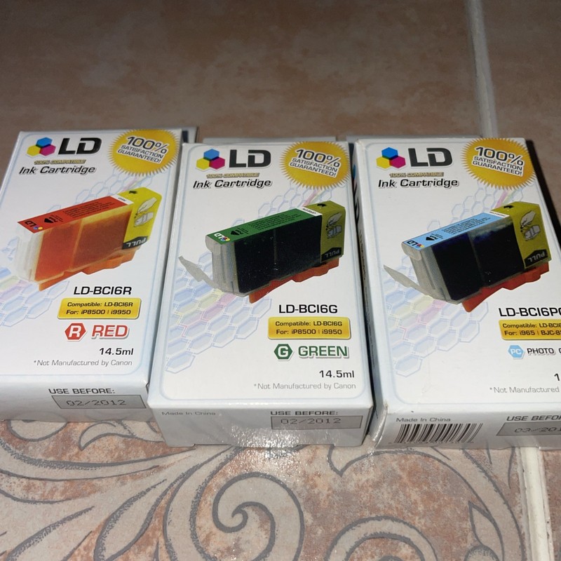 LD BC16R BC16G BC16PC Photo Ink Cartridges for Canon BJC 3000, Ip8500 I9950