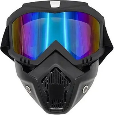 Helmet Goggles, Fog-Proof Goggle Face Protection Mask, Riding Ra Color: Colorful