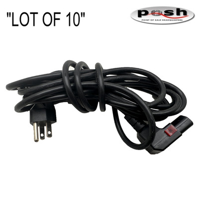 Lot of 10 - 12ft Right Angle Power Cord Well Shin WS-002B-7 AC Cable