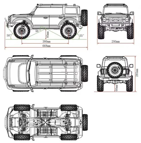1/8 Bronco Crawler YIKONG YK4083 V3 NEW2025 RC Diff Lock 2 Speed 4x4 80aESC 2-4s - Picture 4 of 23