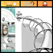 Adjustable Curved Shower Curtain Rod, Stainless Steel, 40-72 Inch, Easy Install