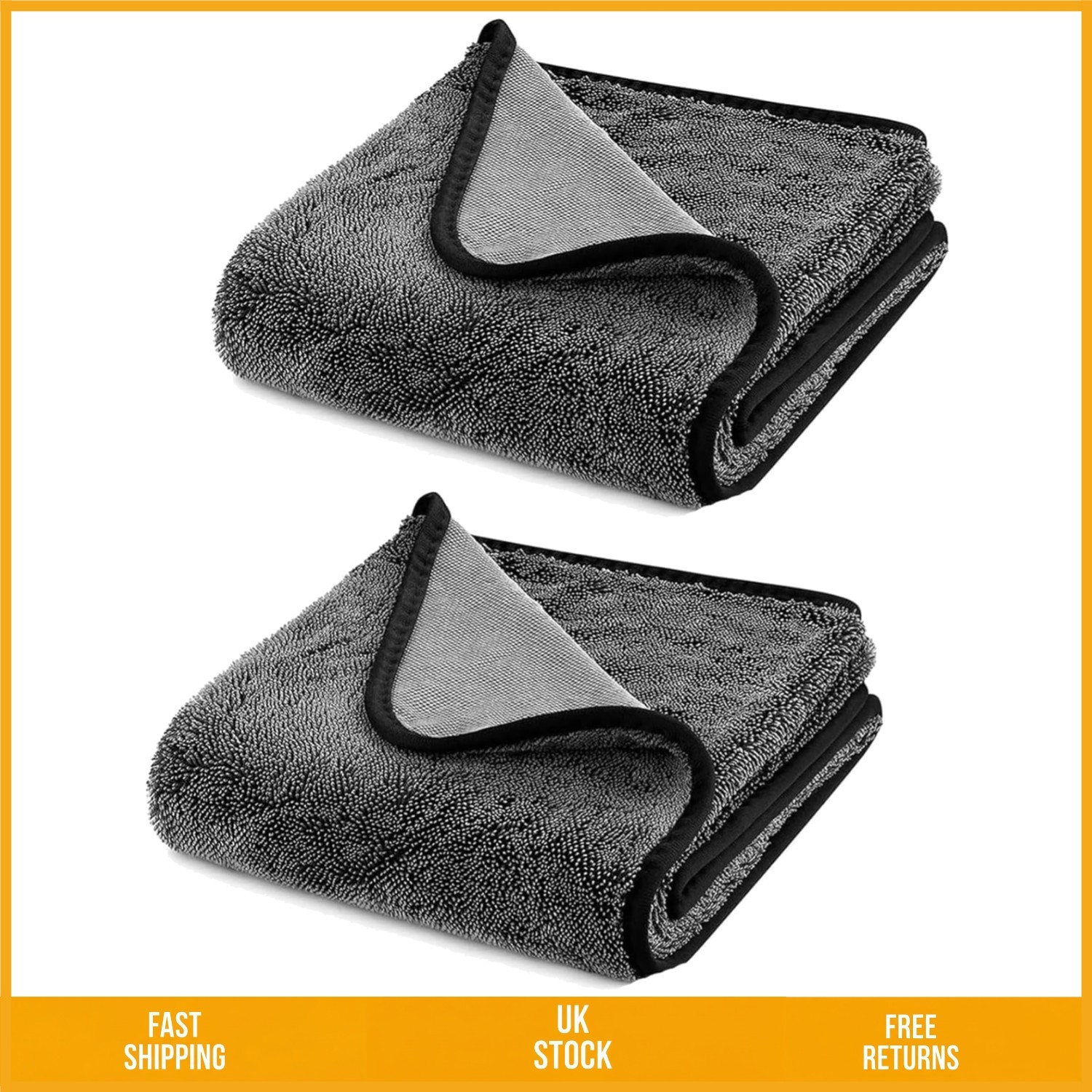Ultra Absorbent Microfibre Shower Drying Cloth Streak Free Large 40x60cm 2pc