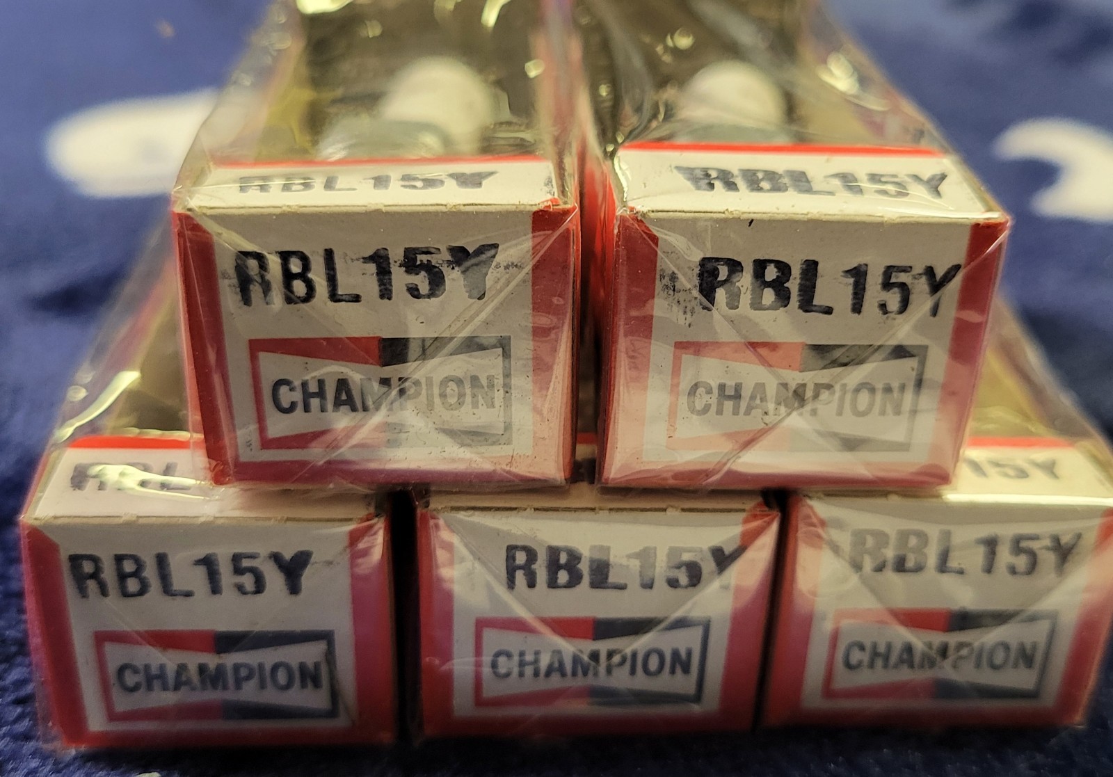 5x Champion RBL15Y4 Copper Resistor Spark Plugs 16860 Replaces 2139 ASF42CF4 NOS