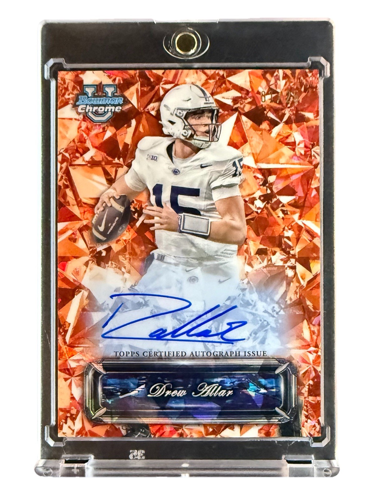 Drew Allar 2024 Bowman Chrome U Sapphire Selections Auto Orange Refractor 01/25