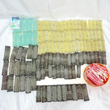 120 Mesh Hair Brush Rollers Curlers 2 Sizes 1 in .75 in with Pins Vintage