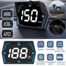 Universal Car Digital Speedometer Gps Hud Head Up Display Mph Overspeed Alarm Us