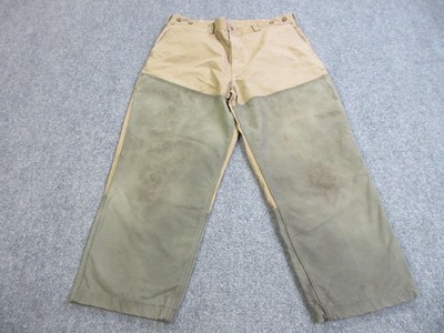 Vintage Filson Upland Brush Pants Mens 42x27 Beige Canvas Waxed