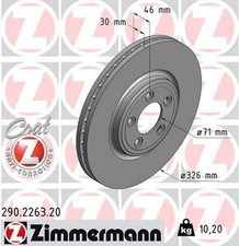 2x ZIMMERMANN Coat Z Disque de frein Avant pour JAGUAR S-Type (X200) 326mm