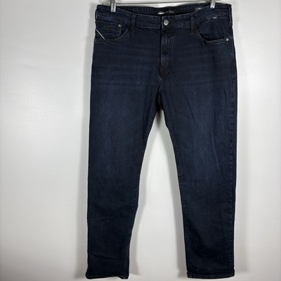 Mavi Black Men's 38/34 Blue Hunter Casual Straight Leg Dark Wash Denim Jeans