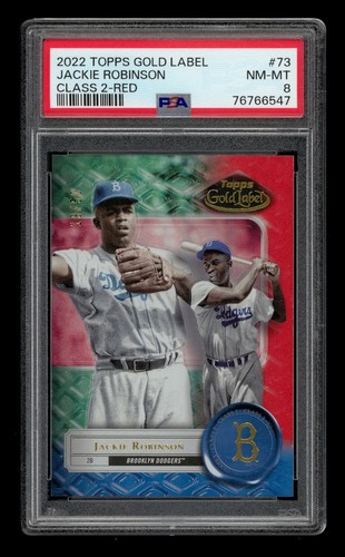 2022 Topps Gold Label Class 2-Red: # 73 Jackie Robinson /50 PSA 8 NM-MT