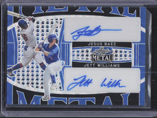 2022 Leaf Metal Jesus Baez Jett Williams Dual Auto Blue Wave /7 Mets 