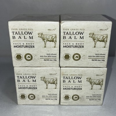 4 Sealed Arlun 100% Grass Fed Tallow Balm Face & Body Moisturizer 2 Oz Each