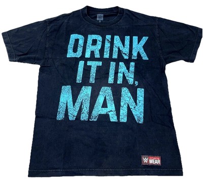 Vintage WWE Shirt Men Medium Black Tee Chris Jericho Drink It In Man Y2K Adult