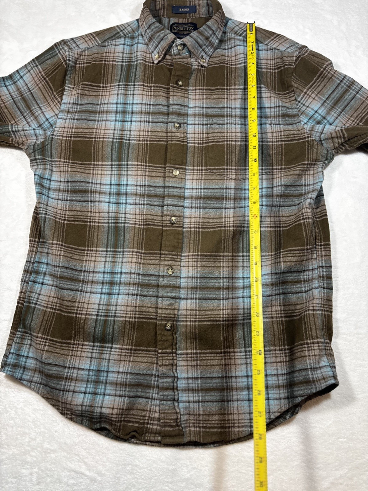 Pendleton Mason Size Medium Plaid Button Up Longs… - image 7