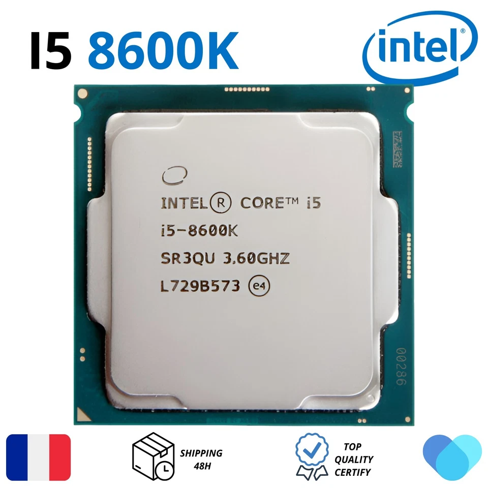 Intel Core i5 8600K 6C/6T 3.6-4.3GHz CPU Processeur Socket 1151