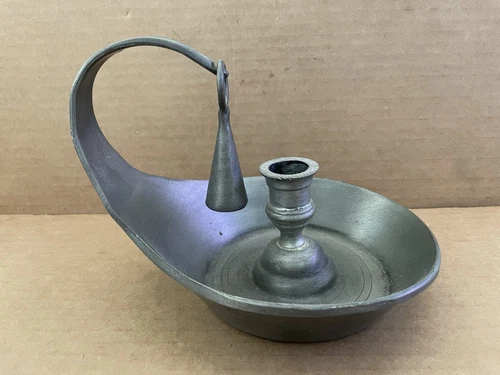 Vintage PEWTER Finger Candle Holder w/ Snuffer