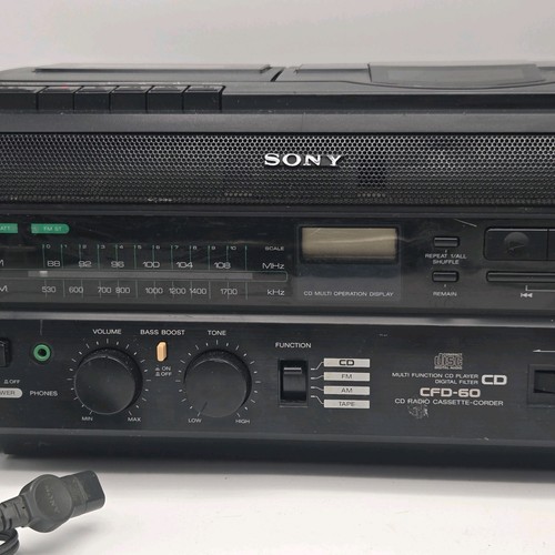 Retro Años 80 Portátil Sony Boombox - Radio AM/FM CD & Cassette Totalmente Probado - ¡RARO! - Imagen 7 de 24
