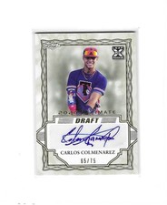 Carlos Colmenarez - 2020 Leaf Ultimate Draft Gold - Auto RC # 65/75 Rays