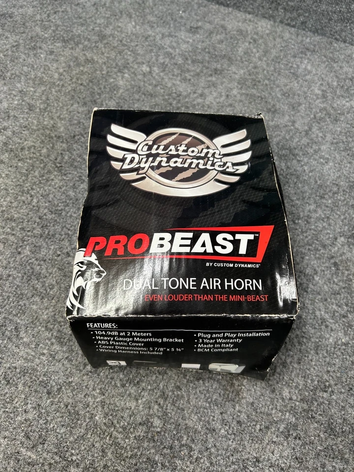 Chifre de ar CUSTOM DYNAMICS 2107-0310 PB-AH-B ProBEAST® tom duplo - Preto - Imagem 4 de 4