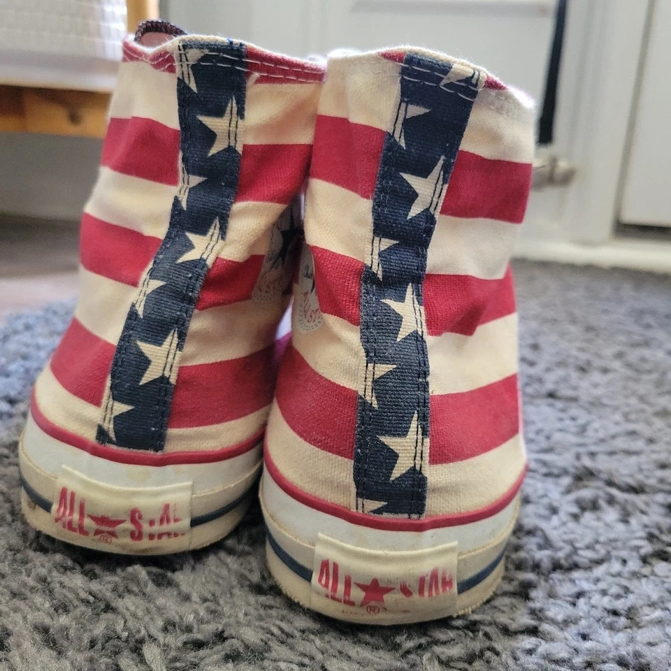 De Colección Converse Chuck Taylor All Star Bandera Americana Estrellas Rayas EE. UU. Alto Top Talla 13 Foto 3 de 4