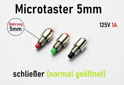 SATOR_STORY Miniatur Taster Mini Drucktaster Mikro Schließer Endschalter Einbau 5mm