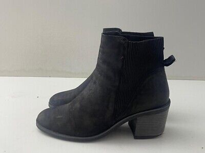 ALDO Women's Black Faux Suede Elastic Gusset Ankle Boots