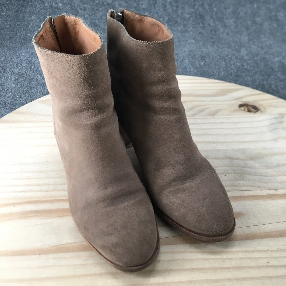 Madewell Botas Mujer 7.5 Botines Tacones Informales Beige Cuero Cremallera Lateral Foto 3 de 4