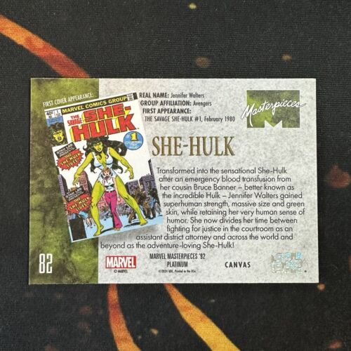 2024 Upper Deck Marvel Masterpieces '92 Platinum CANVAS Parallel #82 She-Hulk - Picture 2 of 2