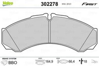 Valeo 302278 Bremsbelagsatz, Scheibenbremse FüR Iveco