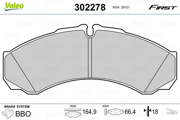Valeo 302278 Bremsbelagsatz, Scheibenbremse FüR Iveco-image