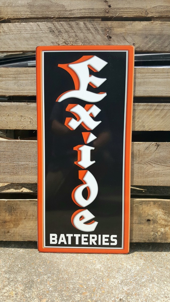 Exide batteries Sign Vintage Look hot rod garage art old school | eBay