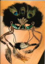 Mardi Gras Peacock Feathered Mask